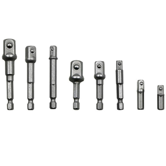 8 PCS/Set Socket Bit Extension Bar Hex Shank Adapter Drill Nut Driver Power Drill Bit, 1/4(65/50/30/25mm), 3/8(65/50mm), 1/2(73/50mm) - Hex Key & Spanner by buy2fix | Online Shopping UK | buy2fix