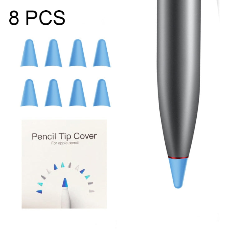 8 PCS Non-slip Mute Wear-resistant Nib Cover for M-pencil Lite (Dark Blue) - Pencil Accessories by buy2fix | Online Shopping UK | buy2fix