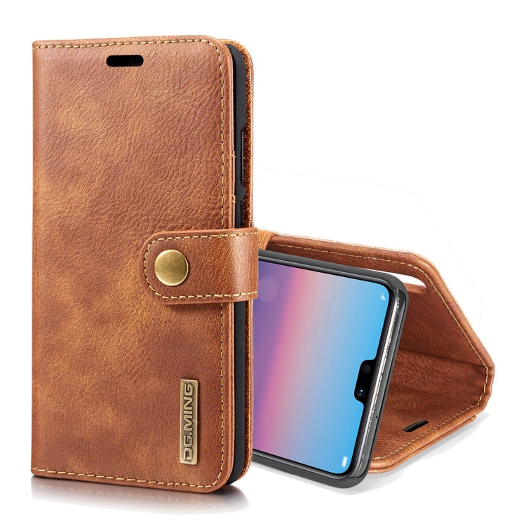 Crazy Horse Texture Flip Detachable Magnetic Leather Case for Huawei P20, with Holder & Card Slots & Wallet (Brown) - Huawei Cases by DG.MING | Online Shopping UK | buy2fix