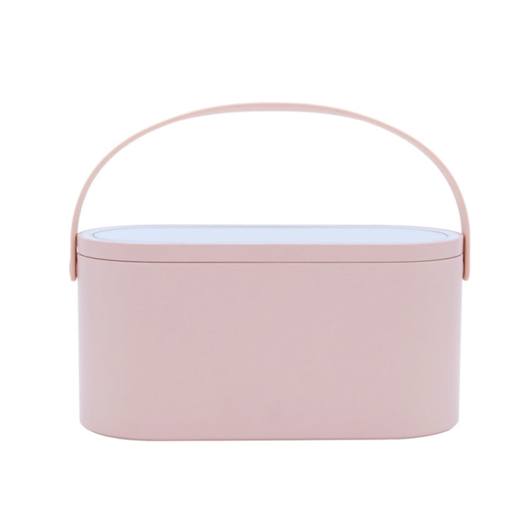 Portable Cosmetic Case Cosmetic Storage Box with Handle & Makeup Mirror & Table Lamp (Pink) - Storage Boxes by buy2fix | Online Shopping UK | buy2fix