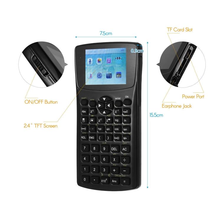 Multi-function Portable 2.4 inch Display Screen Scientific Calculator, Support Sound Recording / Radio / Music & Video Playing / Picture Browsing - Multimedia Player by buy2fix | Online Shopping UK | buy2fix