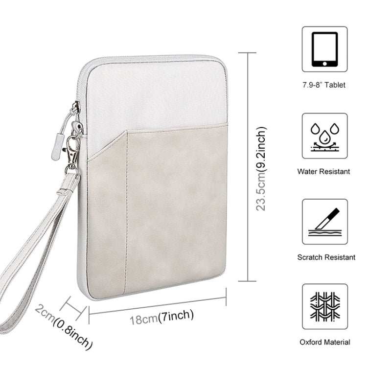 HAWEEL Splash-proof Pouch Sleeve Tablet Bag for iPad mini, 7.9-8.4 inch Tablets(Light Grey) - Protective Bag by HAWEEL | Online Shopping UK | buy2fix