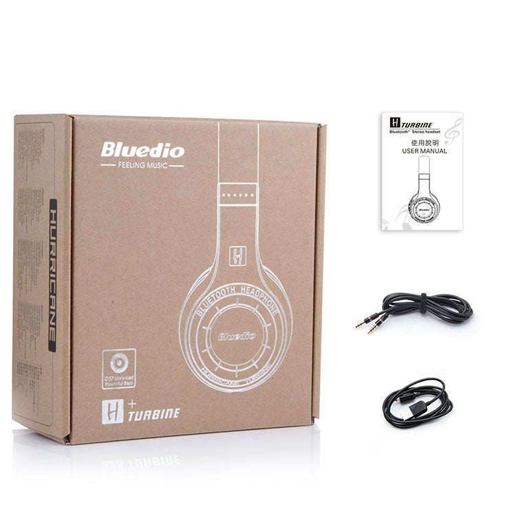 Bluedio H+ Turbine Wireless Bluetooth 4.1 Stereo Headphones Headset with Mic & Micro SD Card Slot & FM Radio, For iPhone, Samsung, Huawei, Xiaomi, HTC and Other Smartphones, All Audio Devices(White) - Headset & Headphone by Bluedio | Online Shopping UK | buy2fix