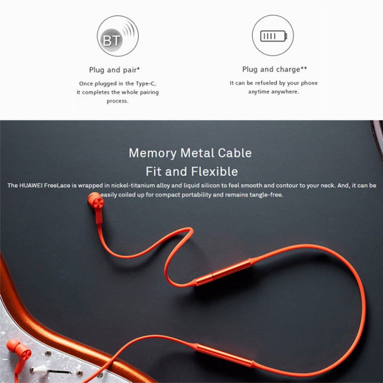 Original Huawei FreeLace CM70-C Bluetooth 5.0 Waterproof Hanging Neck Sports In-ear Bluetooth Headset(Orange) - Neck-mounted Earphone by Huawei | Online Shopping UK | buy2fix