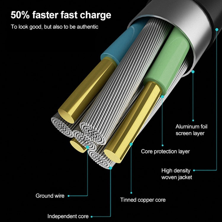 IVON CA51 2.4A USB to 8 Pin + Micro USB 2 in 1 Charging Sync Data Cable, Length: 1m(Silver) - 2 in 1 Cable by IVON | Online Shopping UK | buy2fix