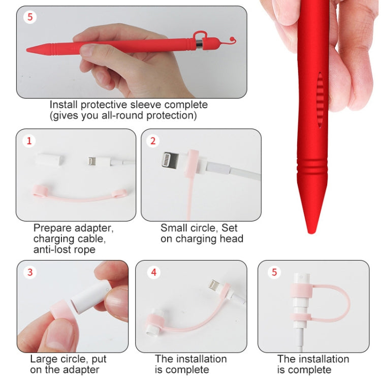 Apple Pen Cover Anti-lost Protective Cover for Apple Pencil (Red) - Pencil Accessories by buy2fix | Online Shopping UK | buy2fix