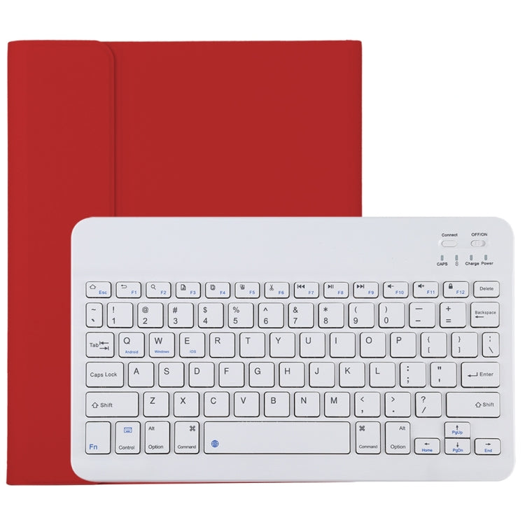 TG11B Detachable Bluetooth White Keyboard + Microfiber Leather Tablet Case for iPad Pro 11 inch (2020), with Pen Slot & Holder (Red) - For iPad Pro by buy2fix | Online Shopping UK | buy2fix