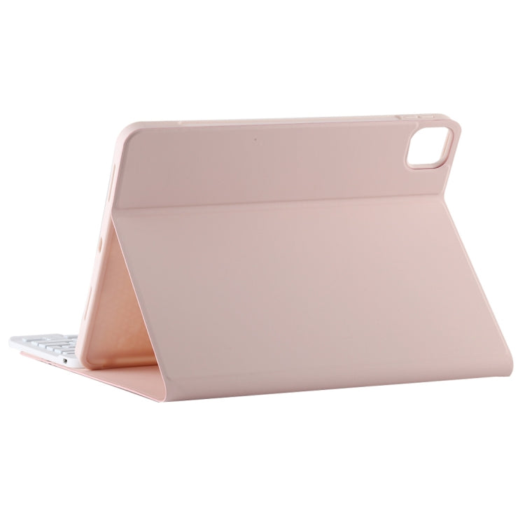 TG11BS Detachable Bluetooth White Keyboard Microfiber Leather Tablet Case for iPad Pro 11 inch (2020), with Backlight & Pen Slot & Holder (Pink) - For iPad Pro by buy2fix | Online Shopping UK | buy2fix