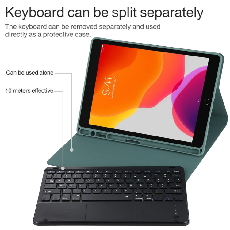 TG97BC Detachable Bluetooth Black Keyboard + Microfiber Leather Tablet Case for iPad 9.7 inch, with Touch Pad & Pen Slot & Holder(Dark Green) - Universal by buy2fix | Online Shopping UK | buy2fix