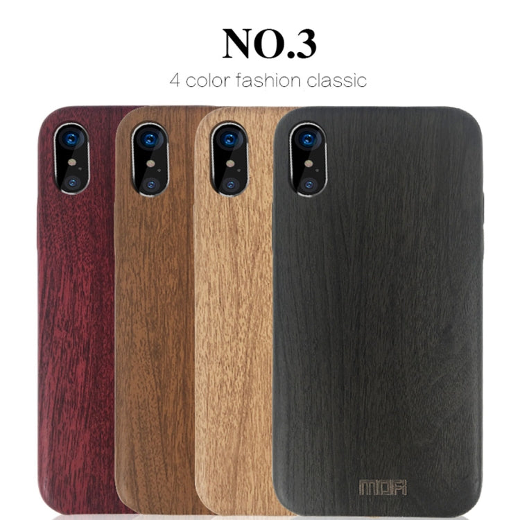 For iPhone X MOFI Element Series Wood Texture Soft Protective Back Cover Case(Wine Red) - More iPhone Cases by MOFI | Online Shopping UK | buy2fix