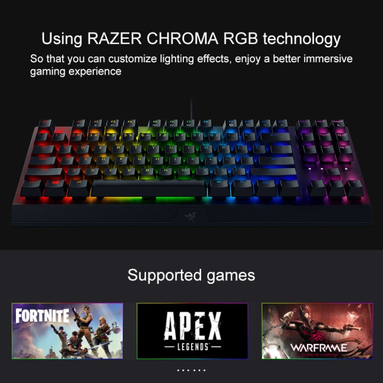 Razer BlackWidow V3 Tenkeyless RGB Lighting Wired Mechanical Keyboard, Competitive Version (Green Shaft) - Wired Keyboard by Razer | Online Shopping UK | buy2fix