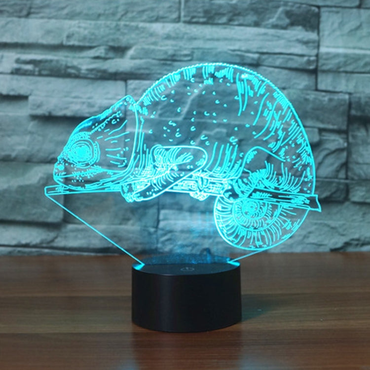 Chameleon Shape 3D Colorful LED Vision Light Table Lamp, USB Touch Version - Novelty Lighting by buy2fix | Online Shopping UK | buy2fix