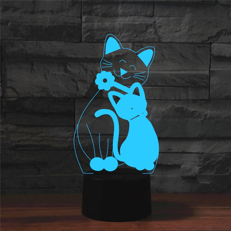 Cat Shape 3D Colorful LED Vision Light Table Lamp, USB Touch Version - Novelty Lighting by buy2fix | Online Shopping UK | buy2fix