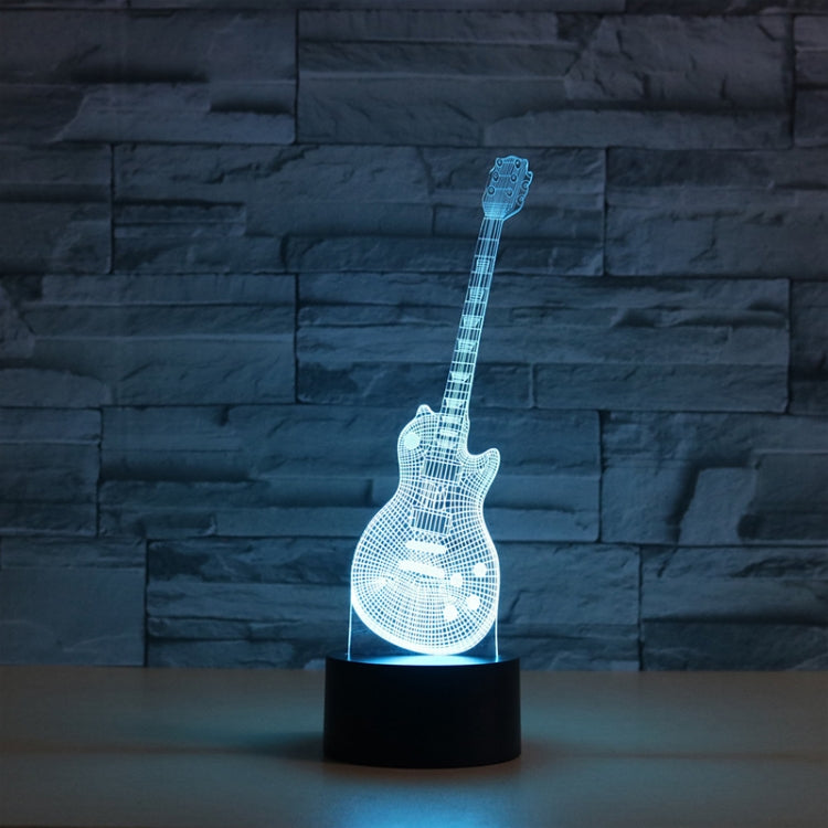 Guitar Shape 3D Colorful LED Vision Light Table Lamp, USB & Battery Version - Novelty Lighting by buy2fix | Online Shopping UK | buy2fix