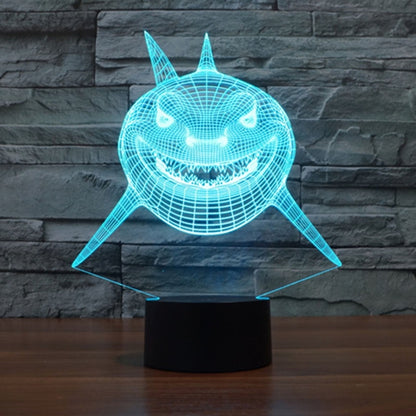 Positive Face Shark Style 3D Touch Switch Control LED Light , 7 Color Discoloration Creative Visual Stereo Lamp Desk Lamp Night Light - Novelty Lighting by buy2fix | Online Shopping UK | buy2fix