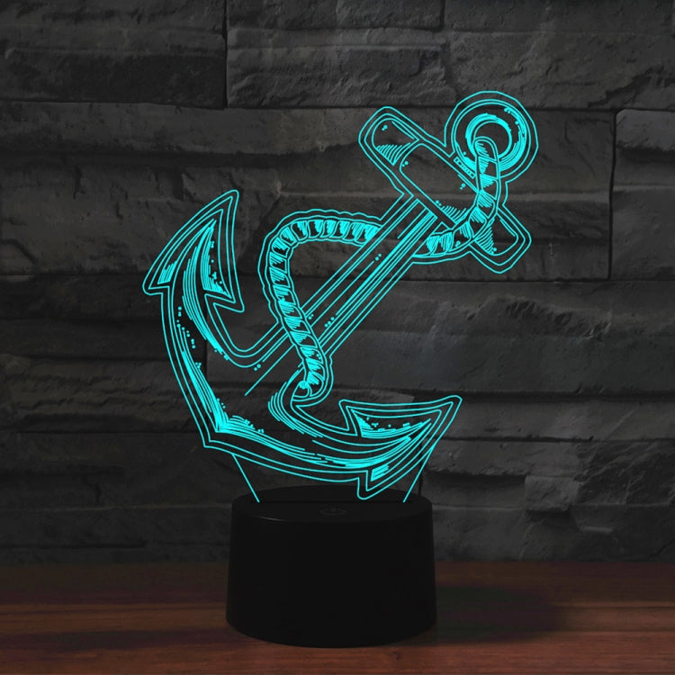 Anchor Shape 3D Colorful LED Vision Light Table Lamp, USB & Battery Version - Novelty Lighting by buy2fix | Online Shopping UK | buy2fix