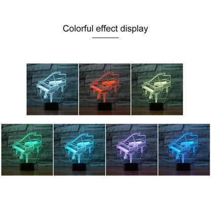 Piano Shape 3D Colorful LED Vision Light Table Lamp, Charging Touch Version - Novelty Lighting by buy2fix | Online Shopping UK | buy2fix