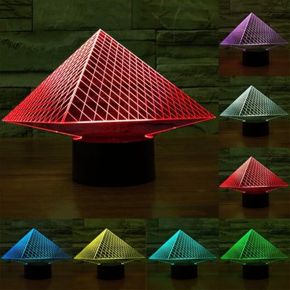 Pyramid Style 3D Touch Switch Control LED Light , 7 Colour Discoloration Creative Visual Stereo Lamp Desk Lamp Night Light - Novelty Lighting by buy2fix | Online Shopping UK | buy2fix