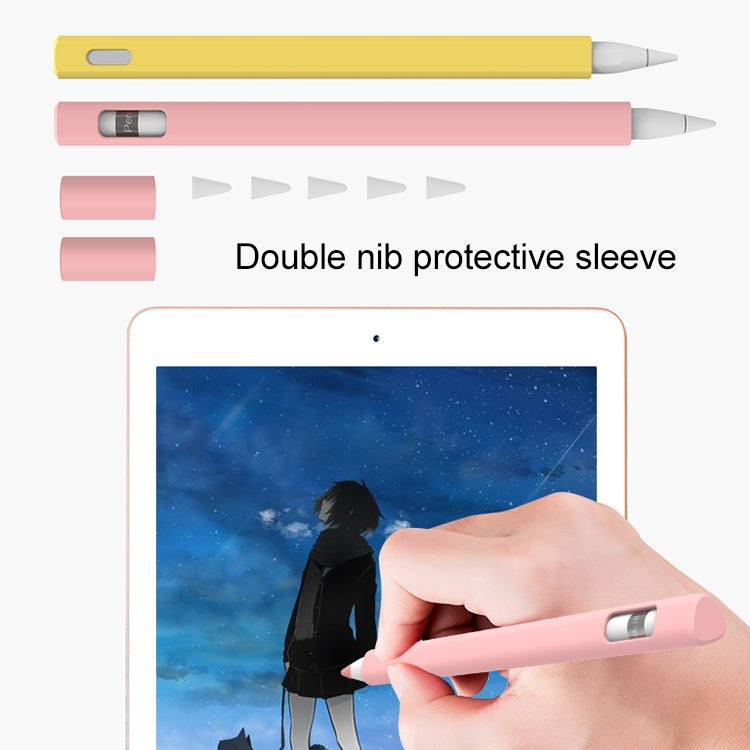 LOVE MEI For Apple Pencil 2 Triangle Shape Stylus Pen Silicone Protective Case Cover(Fluorescent Green) - Pencil Accessories by LOVE MEI | Online Shopping UK | buy2fix