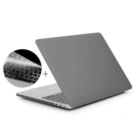 ENKAY Hat-Prince 2 in 1 Frosted Hard Shell Plastic Protective Case + US Version Ultra-thin TPU Keyboard Protector Cover for 2016 New MacBook Pro 15.4 inch with Touchbar (A1707)(Grey) - MacBook Pro Cases by ENKAY | Online Shopping UK | buy2fix