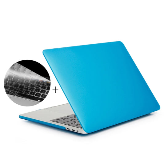 ENKAY Hat-Prince 2 in 1 Frosted Hard Shell Plastic Protective Case + US Version Ultra-thin TPU Keyboard Protector Cover for 2016 New MacBook Pro 15.4 inch with Touchbar (A1707)(Blue) - MacBook Pro Cases by ENKAY | Online Shopping UK | buy2fix