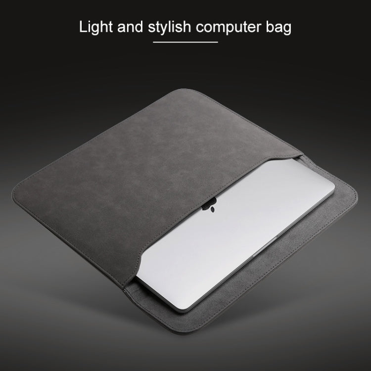 2 in 1 Horizontal Matte Leather Laptop Inner Bag + Power Bag for MacBook 12 inch A1534 (2015 - 2017)(Light Grey) - Protective Bags by buy2fix | Online Shopping UK | buy2fix