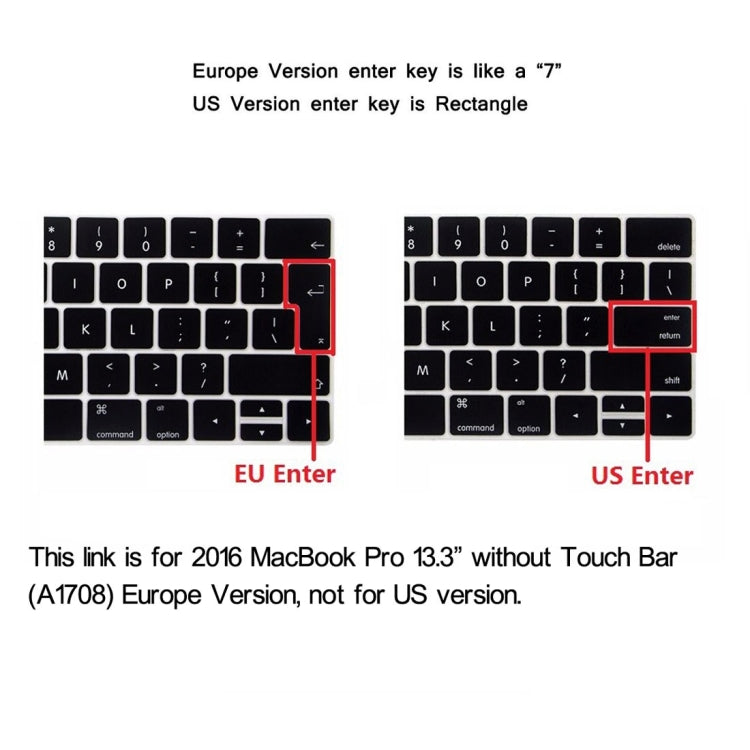 ENKAY Hat-Prince 2 in 1 Crystal Hard Shell Plastic Protective Case + Europe Version Ultra-thin TPU Keyboard Protector Cover for 2016 MacBook Pro 13.3 Inch without Touch Bar (A1708) (Black) - MacBook Pro Cases by ENKAY | Online Shopping UK | buy2fix