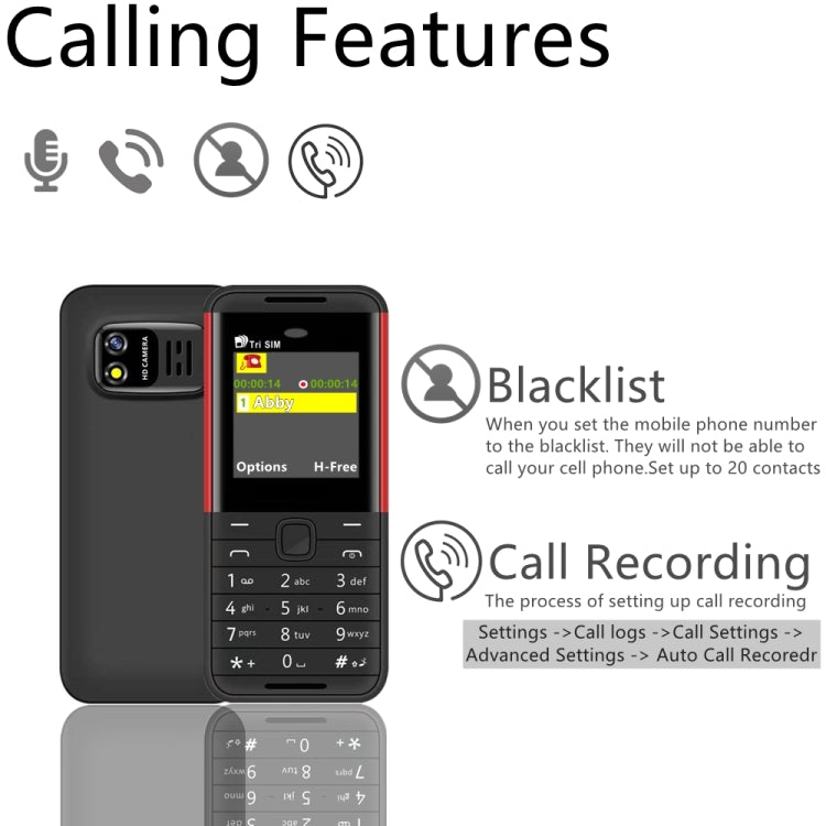 SERVO BM5310 Mini Mobile Phone, English Key, 1.33 inch, MTK6261D, 21 Keys, Support Bluetooth, FM, Magic Sound, Auto Call Record, GSM, Triple SIM (White) - SERVO by SERVO | Online Shopping UK | buy2fix