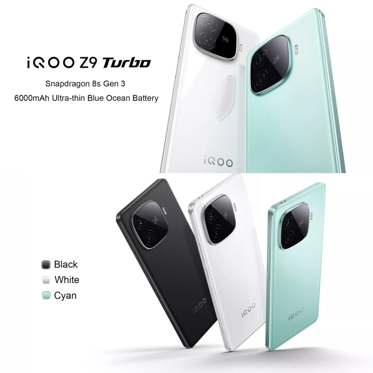 vivo iQOO Z9 Turbo, Dual Back Cameras, 16GB+256GB, Face ID Screen Fingerprint Identification, 6.78 inch Android 14.0 OriginOS 4 Snapdragon 8s Gen 3 Octa Core 3.0GHz, OTG, NFC, Network: 5G, Support Google Play (Black) - vivo by vivo | Online Shopping UK | buy2fix