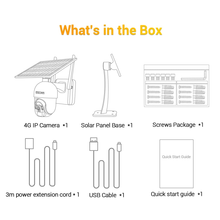 ESCAM QF450 HD 1080P 4G EU Version Solar Powered IP Camera with 128G Memory, Support Two-way Audio & PIR Motion Detection & Night Vision & TF Card - Dome Camera by ESCAM | Online Shopping UK | buy2fix