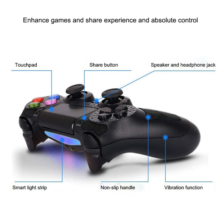 Wireless Bluetooth Diamond Texture Shock Touch Plate Game Handle Controller with Smart Indicator for Sony PS4(Red) - Gamepads by buy2fix | Online Shopping UK | buy2fix