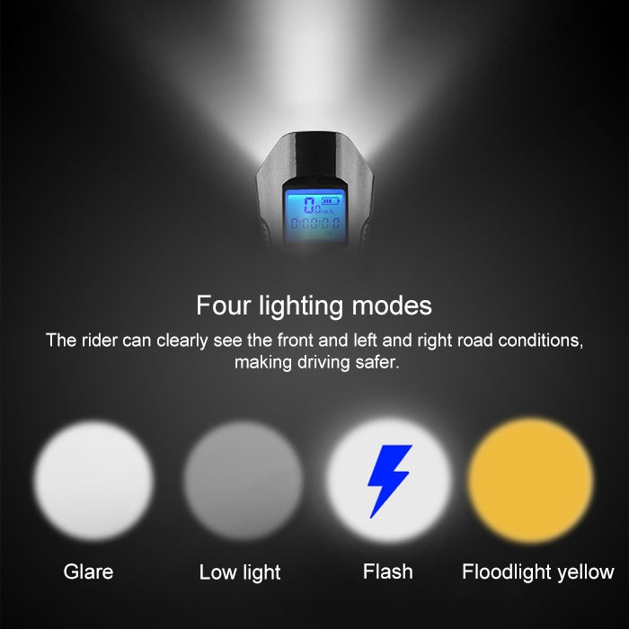 350LM USB Charging Waterproof Snap-on Bicycle Headlight with Speaker & Stopwatch Function (Blue) - Headlights by buy2fix | Online Shopping UK | buy2fix