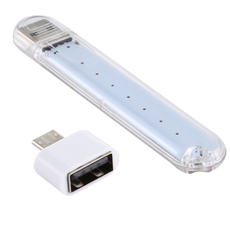 8LEDs 5V 200LM USB LED Book Light Portable Night Light, with Micro Adapter(Warm White) - USB Light by buy2fix | Online Shopping UK | buy2fix