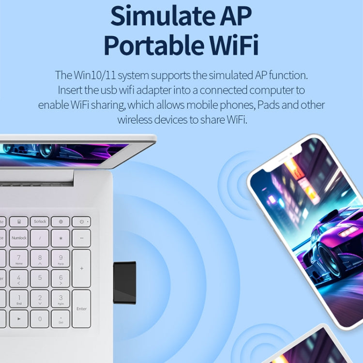 COMFAST CF-940AX 300Mbps 2.4GHz WiFi6 Mini USB Network Adapter - USB Network Adapter by COMFAST | Online Shopping UK | buy2fix