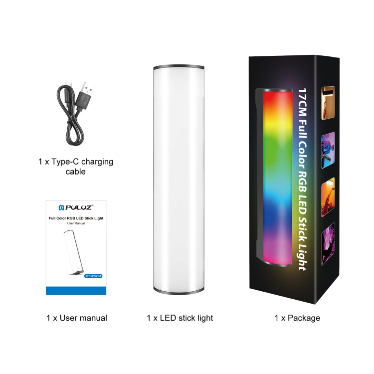 PULUZ 17cm Photo Handheld Full Color RGB Stick Light Magnetic LED Fill Light -  by PULUZ | Online Shopping UK | buy2fix