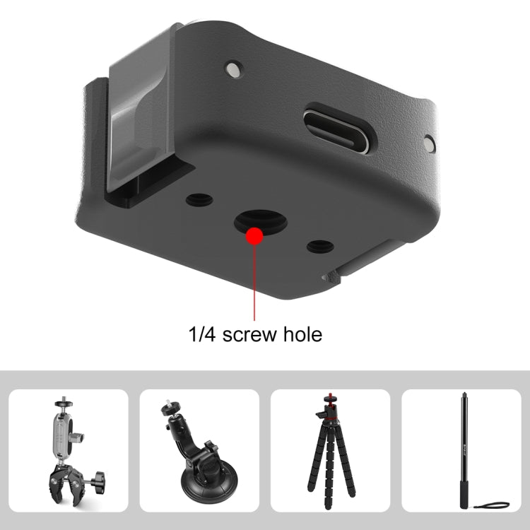 For DJI OSMO Pocket 3 PULUZ USB-C / Type-C Dock Desktop Charging Base Aluminum Alloy Bracket (Black) - Mount & Holder by PULUZ | Online Shopping UK | buy2fix