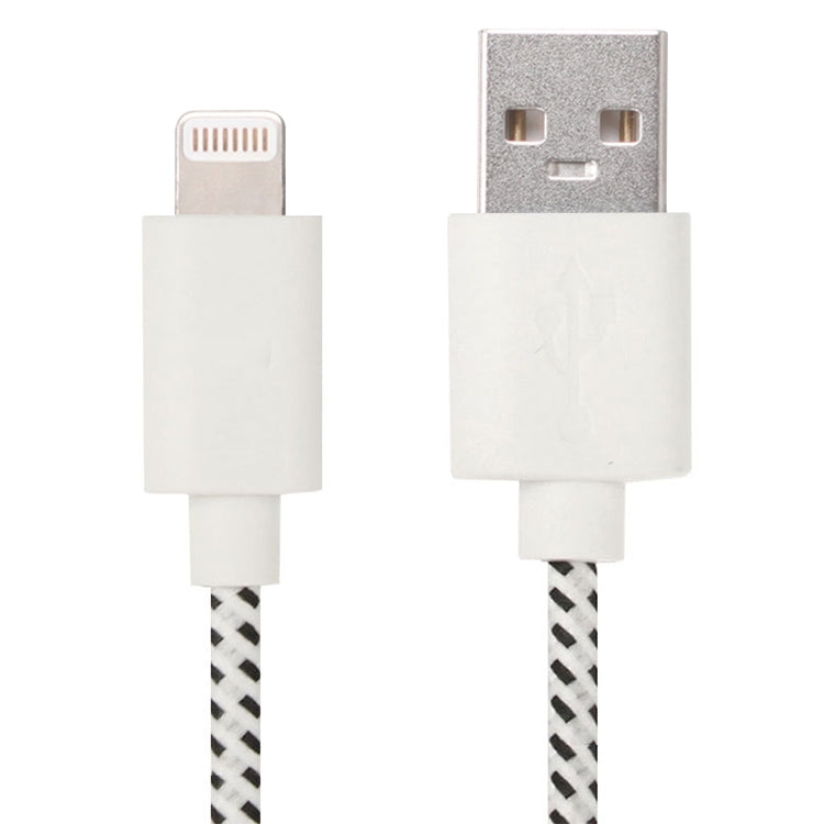 3m Nylon Netting Style USB Data Transfer Charging Cable for iPhone, iPad(White) - Normal Style Cable by buy2fix | Online Shopping UK | buy2fix