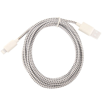 3m Nylon Netting Style USB Data Transfer Charging Cable for iPhone, iPad(White) - Normal Style Cable by buy2fix | Online Shopping UK | buy2fix