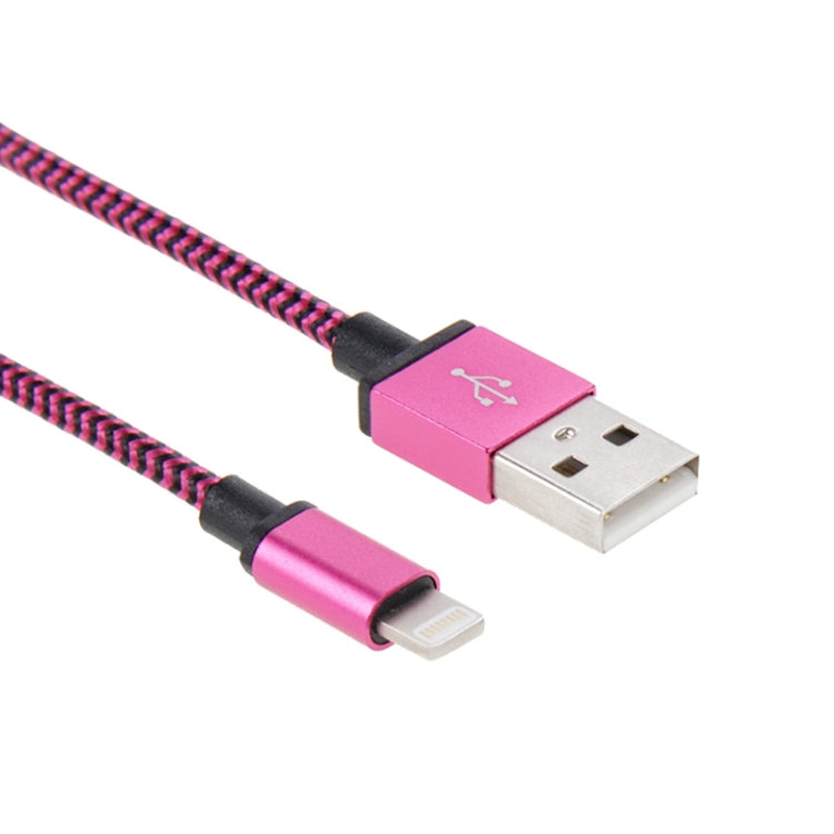 2A Woven Style USB to 8 Pin Sync Data / Charging Cable, Cable Length: 1m(Purple) - Normal Style Cable by buy2fix | Online Shopping UK | buy2fix