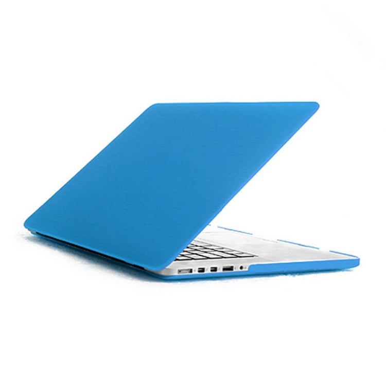 ENKAY for MacBook Pro Retina 15.4 inch (US Version) / A1398 4 in 1 Frosted Hard Shell Plastic Protective Case with Screen Protector & Keyboard Guard & Anti-dust Plugs(Blue) - MacBook Pro Cases by ENKAY | Online Shopping UK | buy2fix