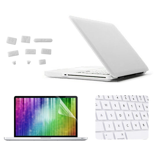 ENKAY for MacBook Pro 15.4 inch (US Version) / A1286 4 in 1 Frosted Hard Shell Plastic Protective Case with Screen Protector & Keyboard Guard & Anti-dust Plugs(White) - MacBook Pro Cases by ENKAY | Online Shopping UK | buy2fix