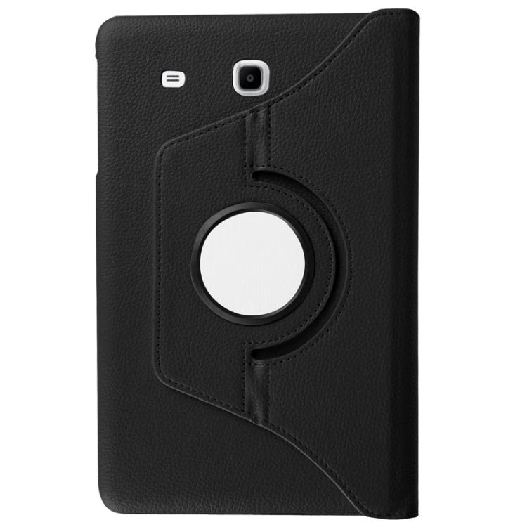 Litchi Texture Horizontal Flip Solid Color Leather Case with 360 Degrees Rotation Holder for Galaxy Tab E 9.6 / T560 / T561(Black) - Other Galaxy Tab PC by buy2fix | Online Shopping UK | buy2fix