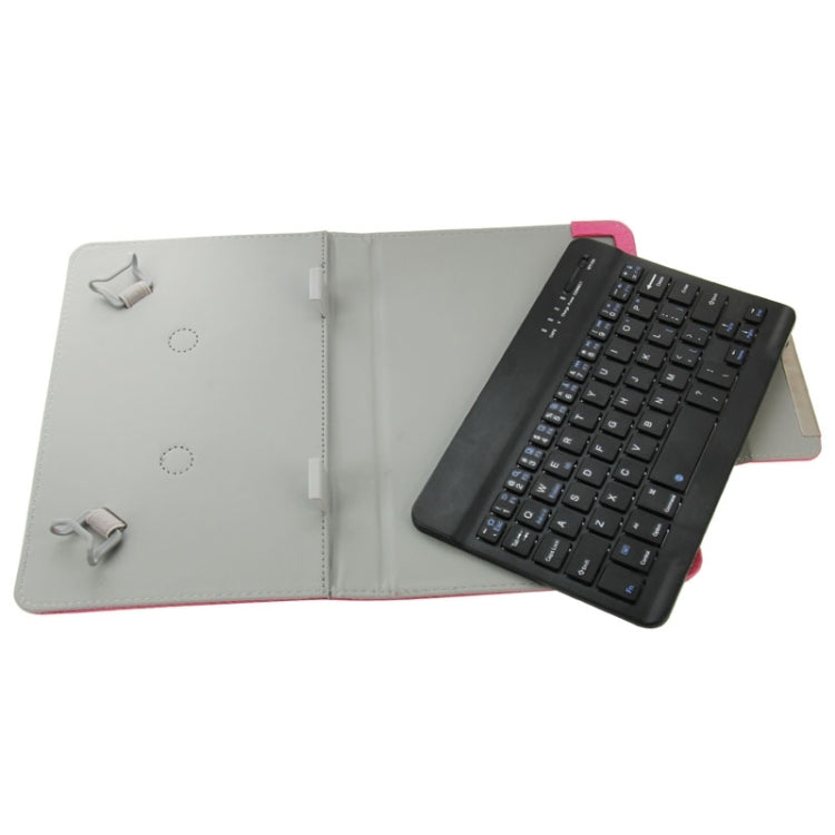 Universal Leather Tablet Case with Separable Bluetooth Keyboard and Holder for 7 inch Tablet PC(Magenta) - Universal Keyboard by buy2fix | Online Shopping UK | buy2fix