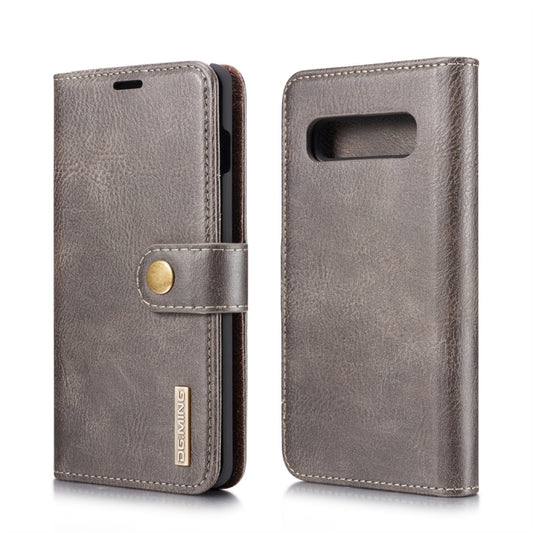 DG.MING Crazy Horse Texture Flip Detachable Magnetic Leather Case for Samsung Galaxy S10 Plus, with Holder & Card Slots & Wallet(Grey) - Galaxy Phone Cases by DG.MING | Online Shopping UK | buy2fix