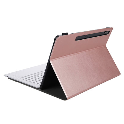 A970 Detachable Bluetooth Keyboard Ultrathin Horizontal Flip Leather Tablet Case for Samsung Galaxy Tab S7 FE T730 / T736 / S7+ T970 / T975 / T976(Rose Gold) - Samsung Keyboard by buy2fix | Online Shopping UK | buy2fix