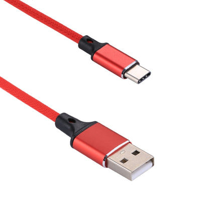 1m 2A Output USB to USB-C / Type-C Nylon Weave Style Data Sync Charging Cable(Red) - USB-C & Type-C Cable by buy2fix | Online Shopping UK | buy2fix