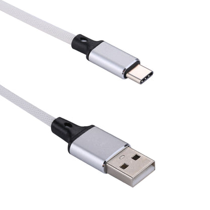 1m 2A Output USB to USB-C / Type-C Nylon Weave Style Data Sync Charging Cable(White) - USB-C & Type-C Cable by buy2fix | Online Shopping UK | buy2fix