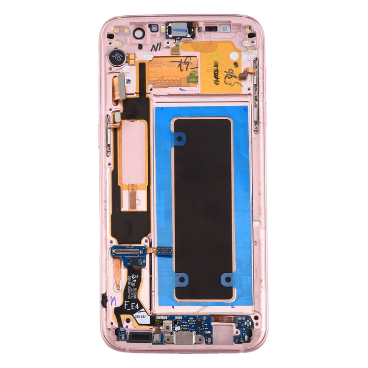 Original LCD Screen and Digitizer Full Assembly with Frame & Charging Port Board & Volume Button & Power Button for Galaxy S7 Edge / G935A(Pink) - Other Galaxy Parts by buy2fix | Online Shopping UK | buy2fix