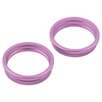 For iPhone 16 2pcs/set Rear Camera Glass Lens Metal Outside Protector Hoop Ring (Purple) -  by buy2fix | Online Shopping UK | buy2fix