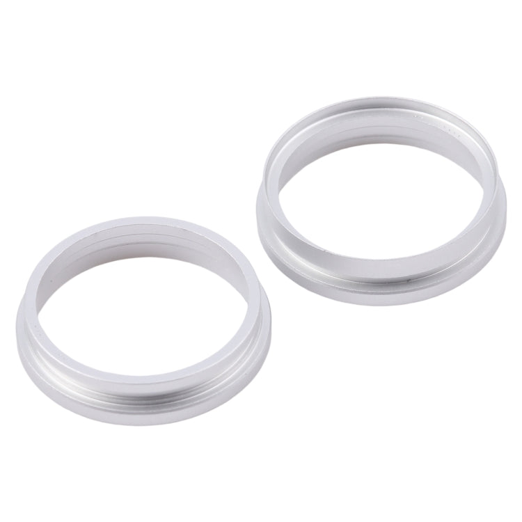 For iPhone 16 Plus 2pcs/set Rear Camera Glass Lens Metal Outside Protector Hoop Ring (Silver) -  by buy2fix | Online Shopping UK | buy2fix